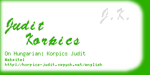 judit korpics business card